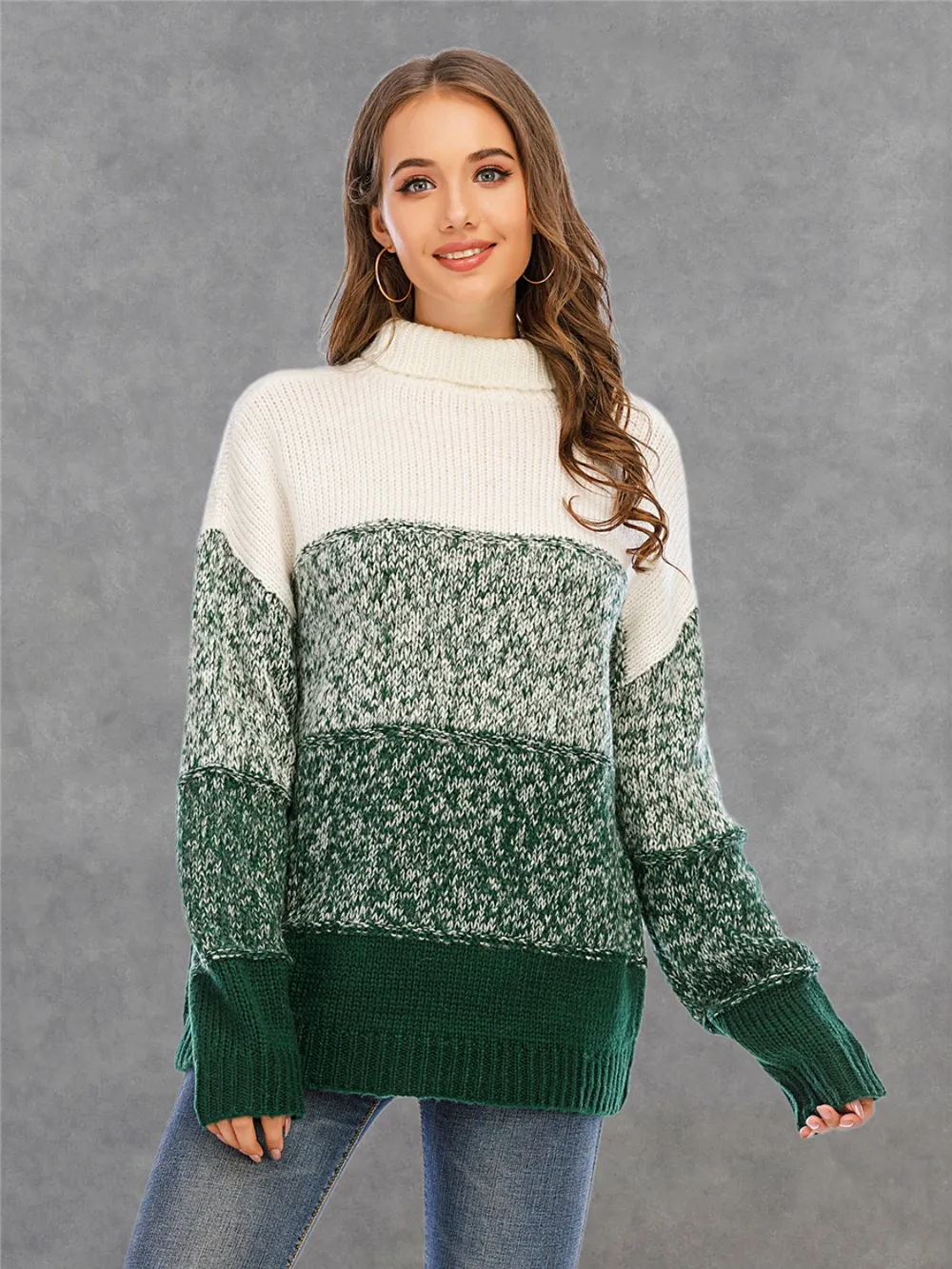 Color Block Turtleneck Sweater, image 6
