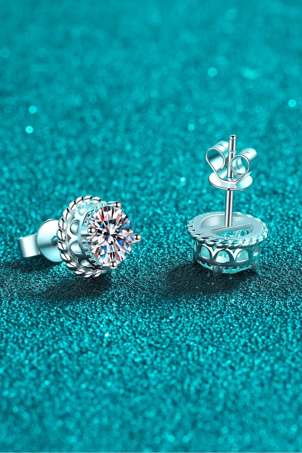 2 Carat Moissanite 925 Sterling Silver Stud Earrings, image 4