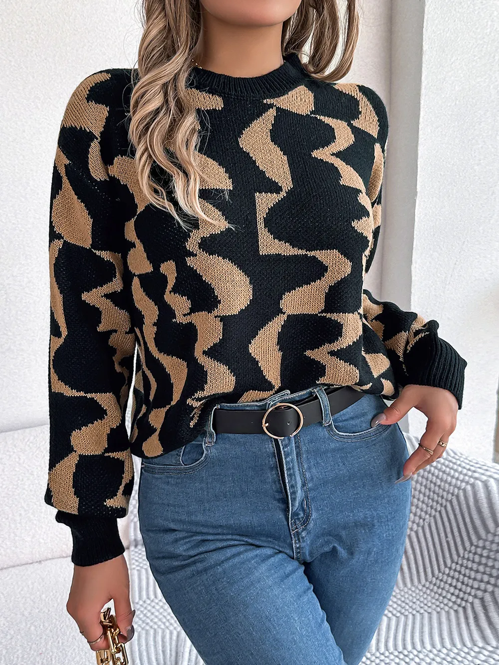 Round Neck Long Sleeve Sweater, image 5