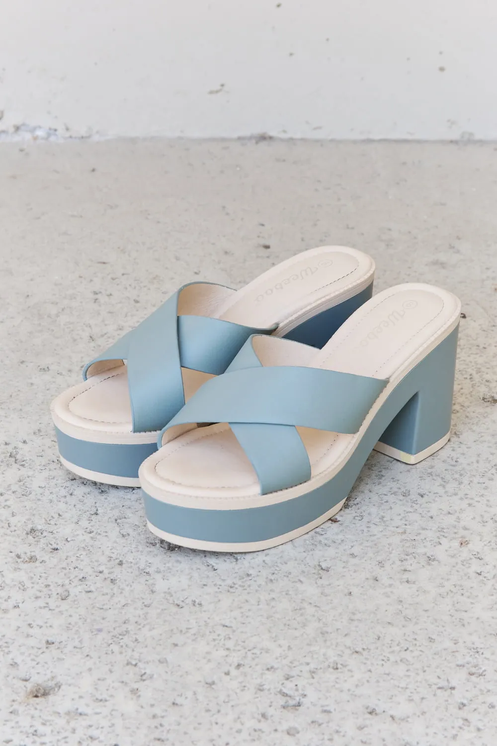 Cherish The Moments Contrast Platform Sandals in Misty Blue, image 4