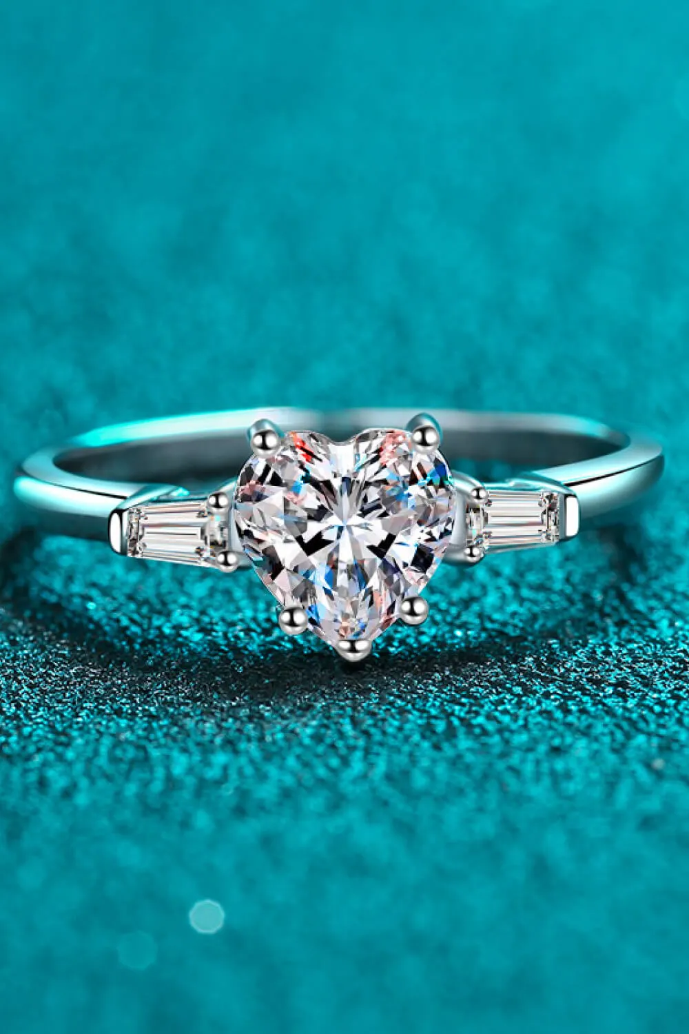 1.2 Carat Moissanite Heart Ring, image 3