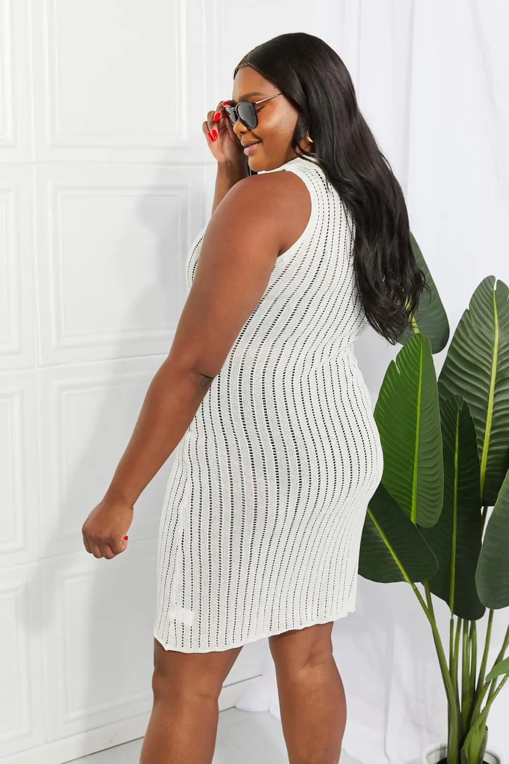 Openwork Johnny Collar Cover Up Dress, image 23