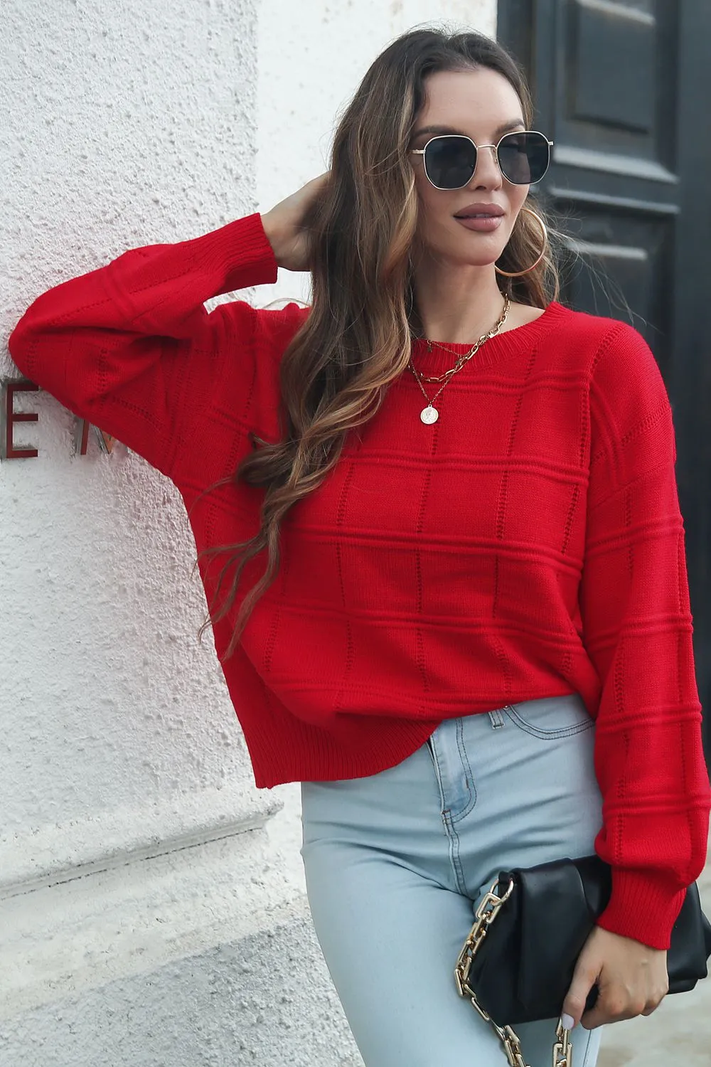 Round Neck Long Sleeve Sweater, image 4
