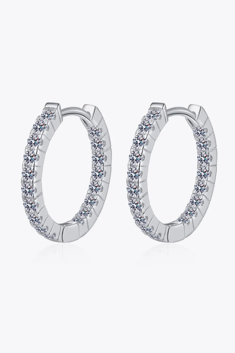 Moissanite 925 Sterling Silver Huggie Earrings, image 6