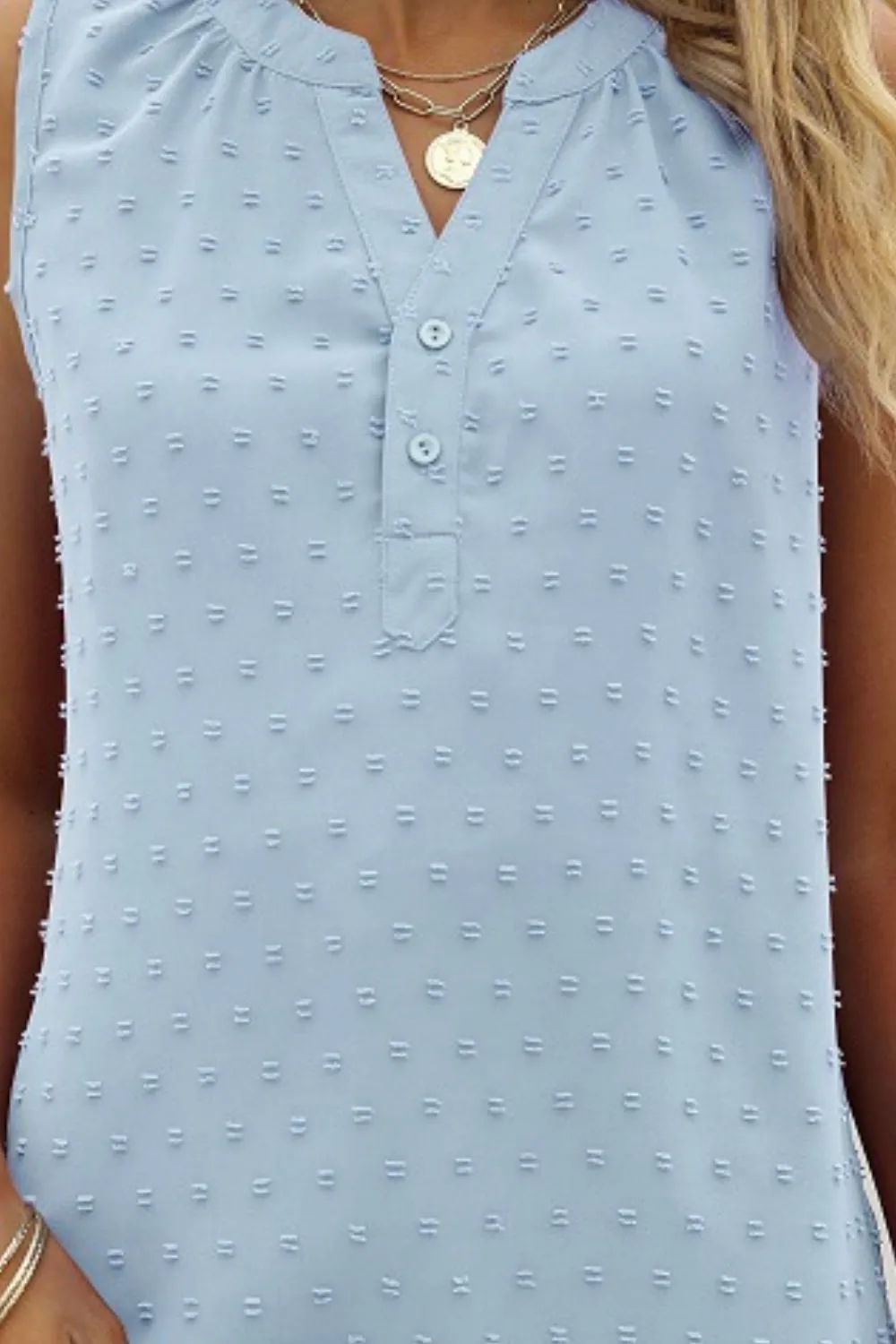 Swiss Dot Notched Neck Tank, image 19