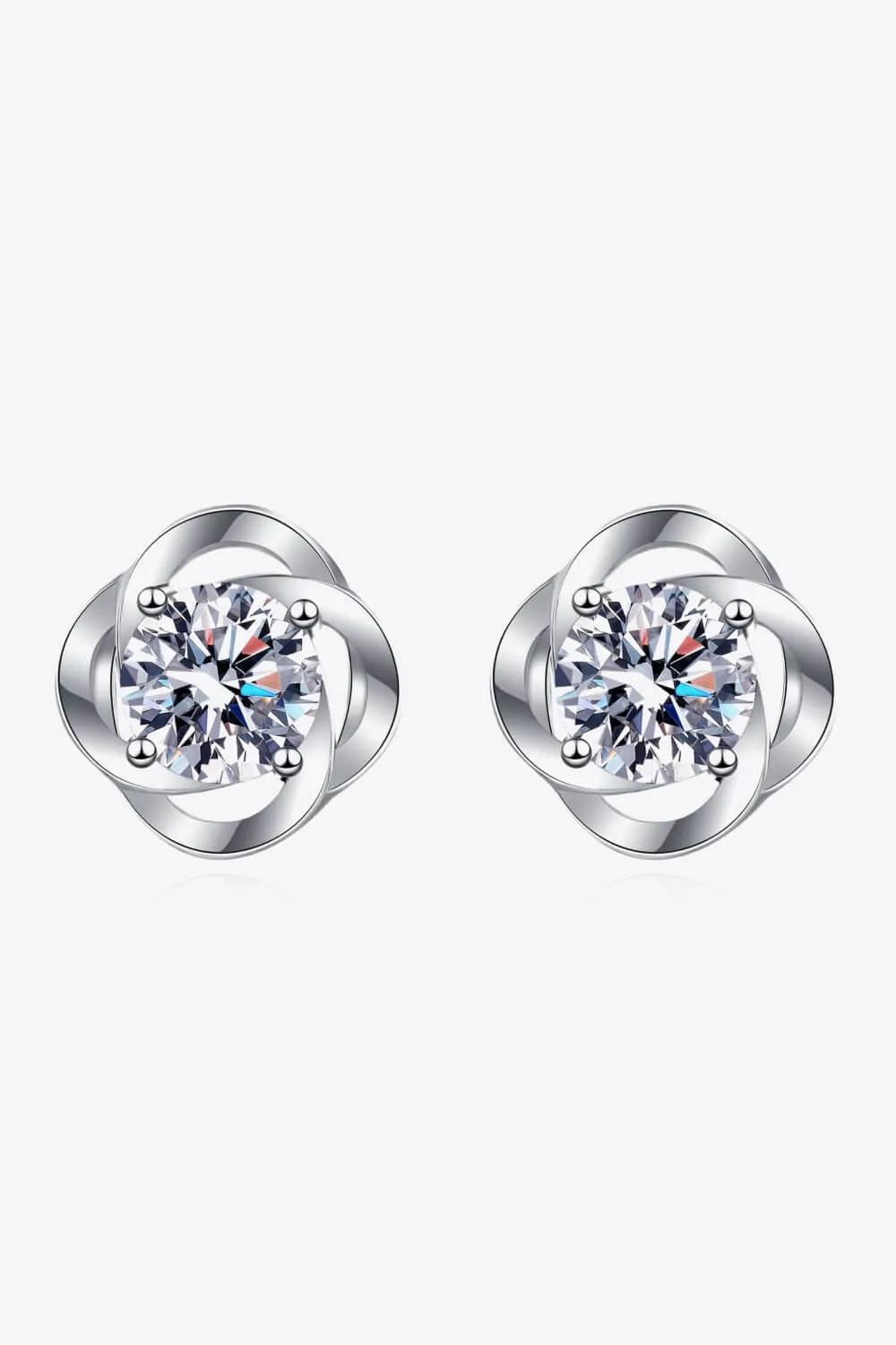 It's Your Day Moissanite Rhodium-Plated Stud Earrings, image 3
