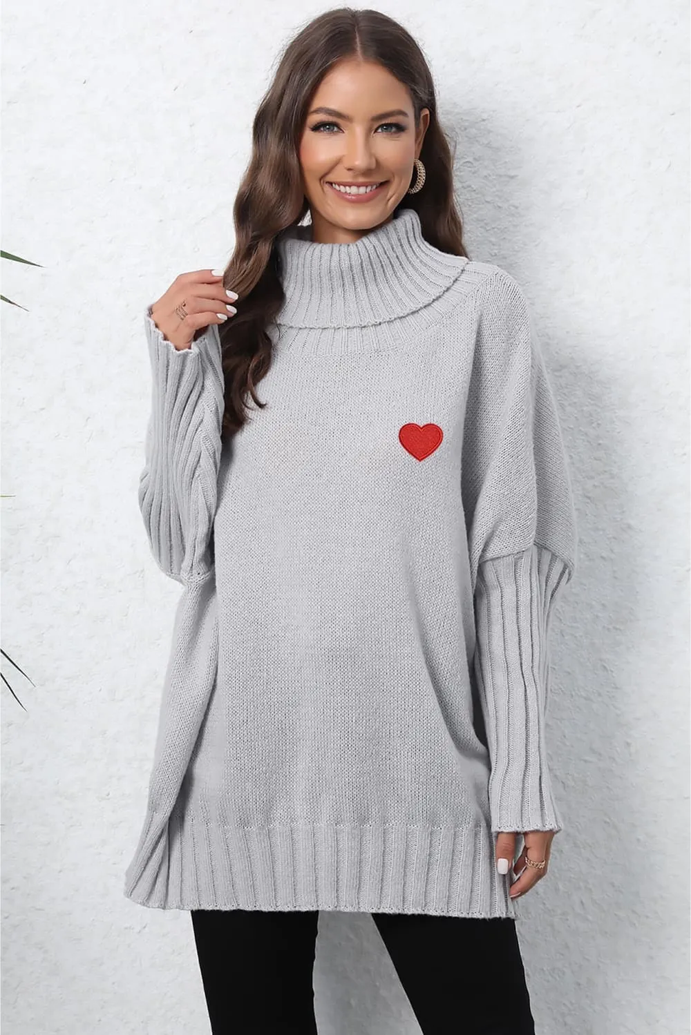 Turtle Neck Long Sleeve Ribbed Sweater, image 5