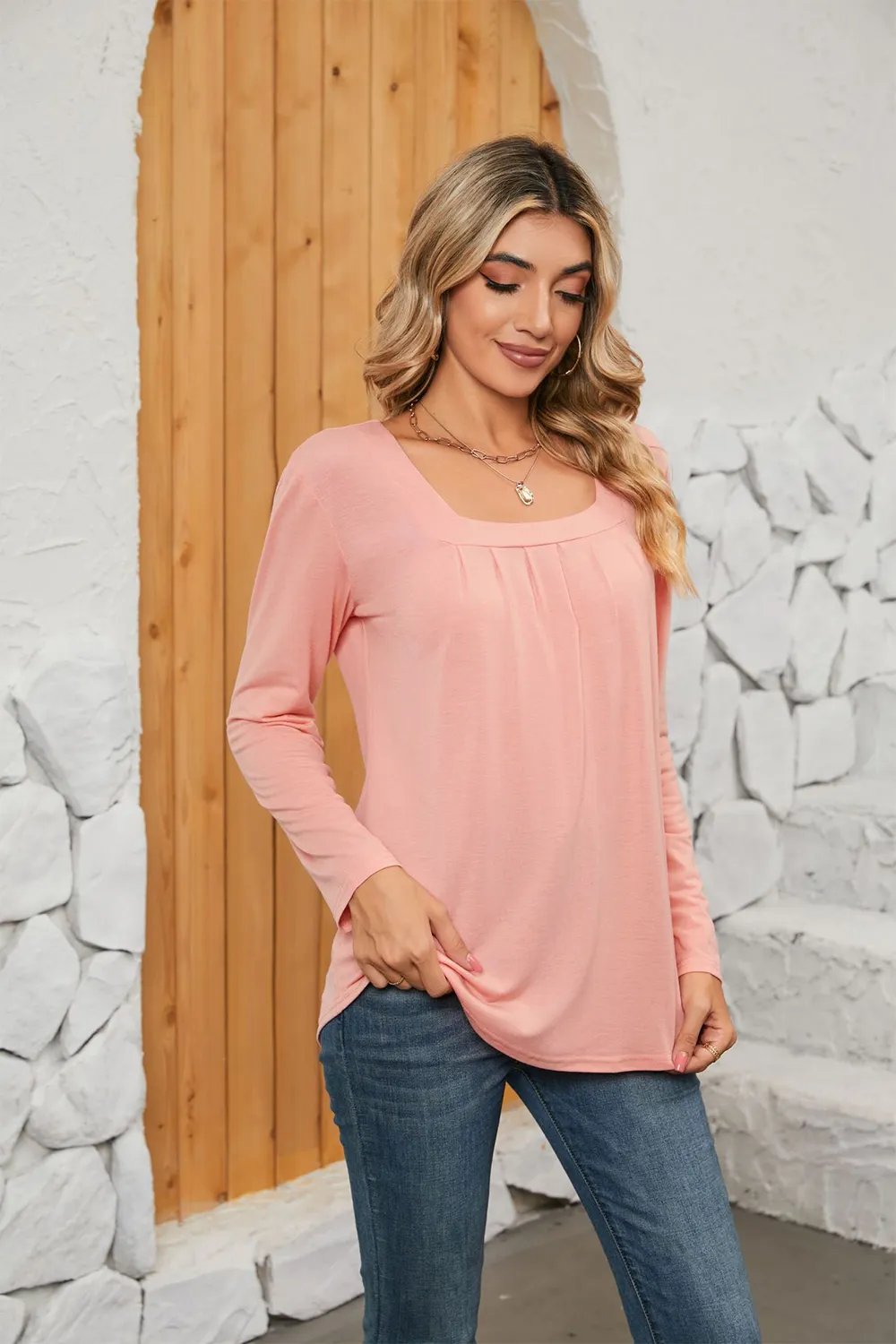 Square Neck Long Sleeve T-Shirt, image 4
