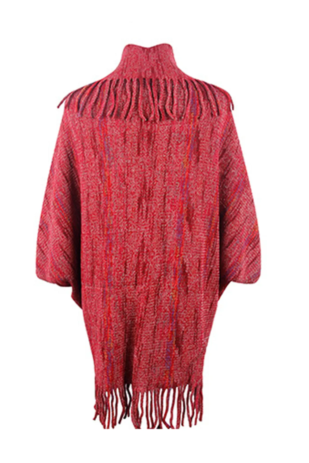 Fringe Detail Printed Poncho, image 9