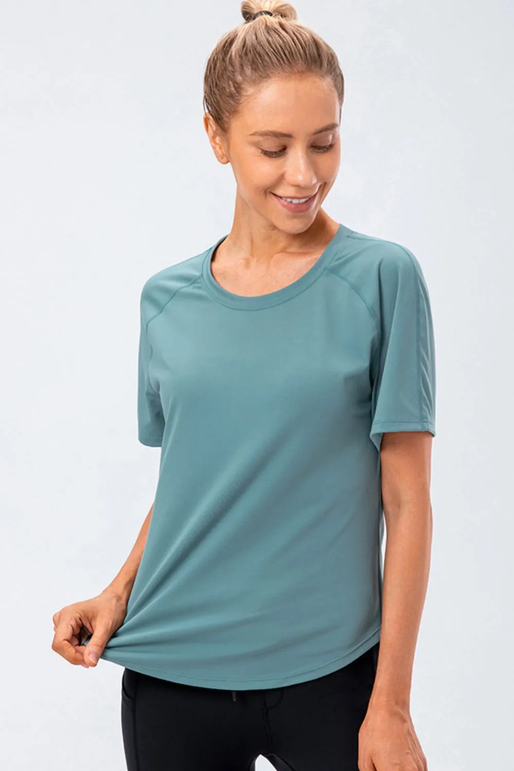 Round Neck Raglan Sleeve Active Tee, image 7