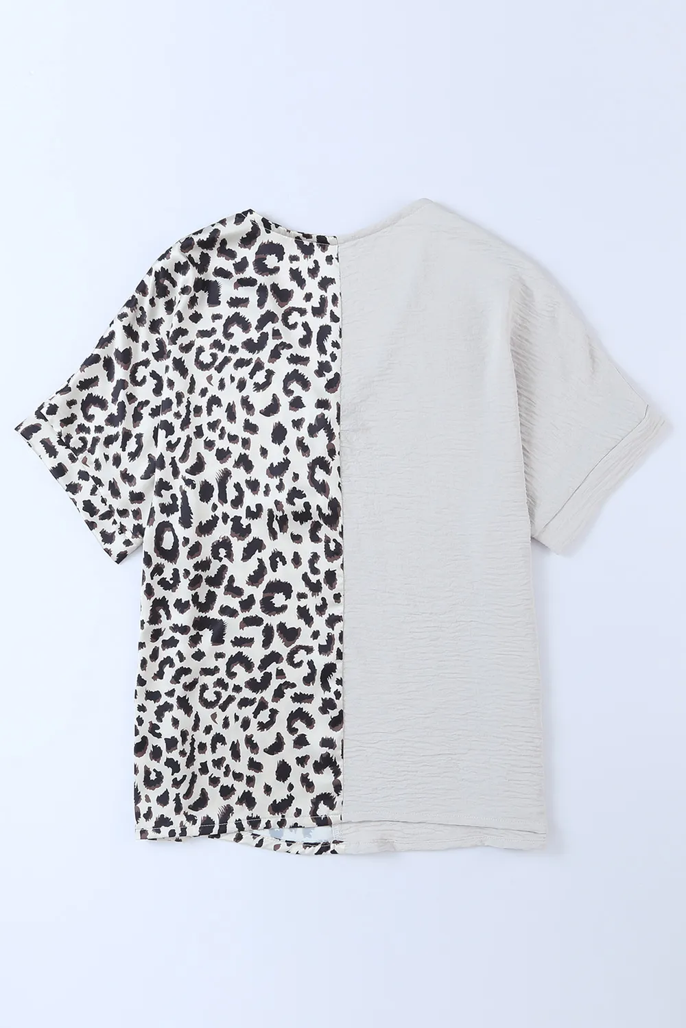 Leopard Color Block V-Neck Blouse, image 8