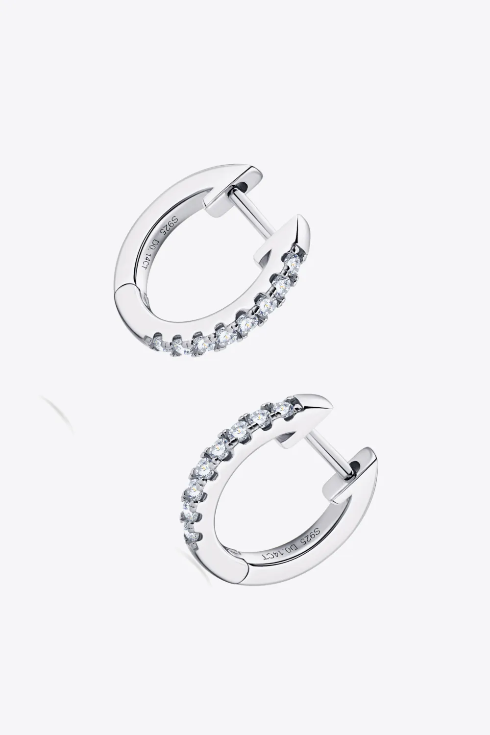 Moissanite 925 Sterling Silver Huggie Earrings, image 5