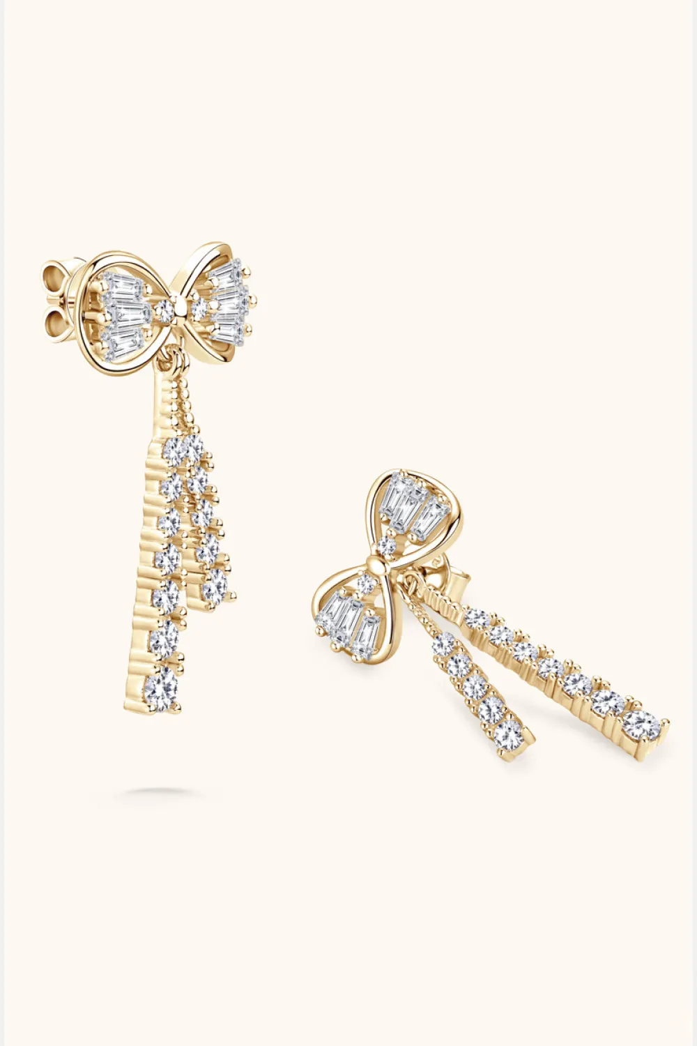 1.12 Carat Moissanite 925 Sterling Silver Bow Earrings, image 8
