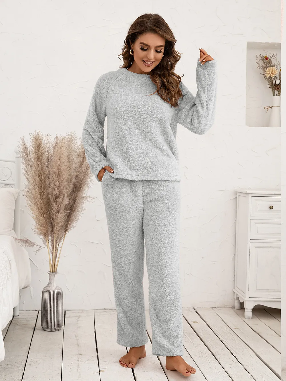 Teddy Long Sleeve Top and Pants Lounge Set, image 21