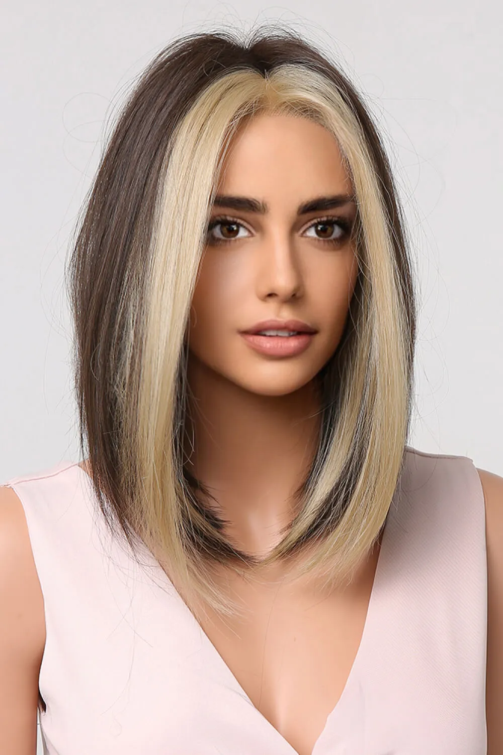 13*1" Full-Machine Wigs Synthetic Mid-length Straight 9", image 5