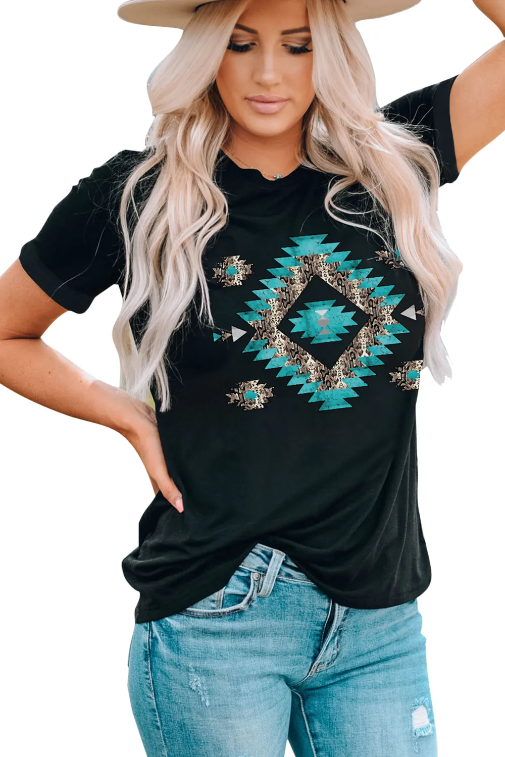 Western Printed Crewneck Graphic Tee, image 3