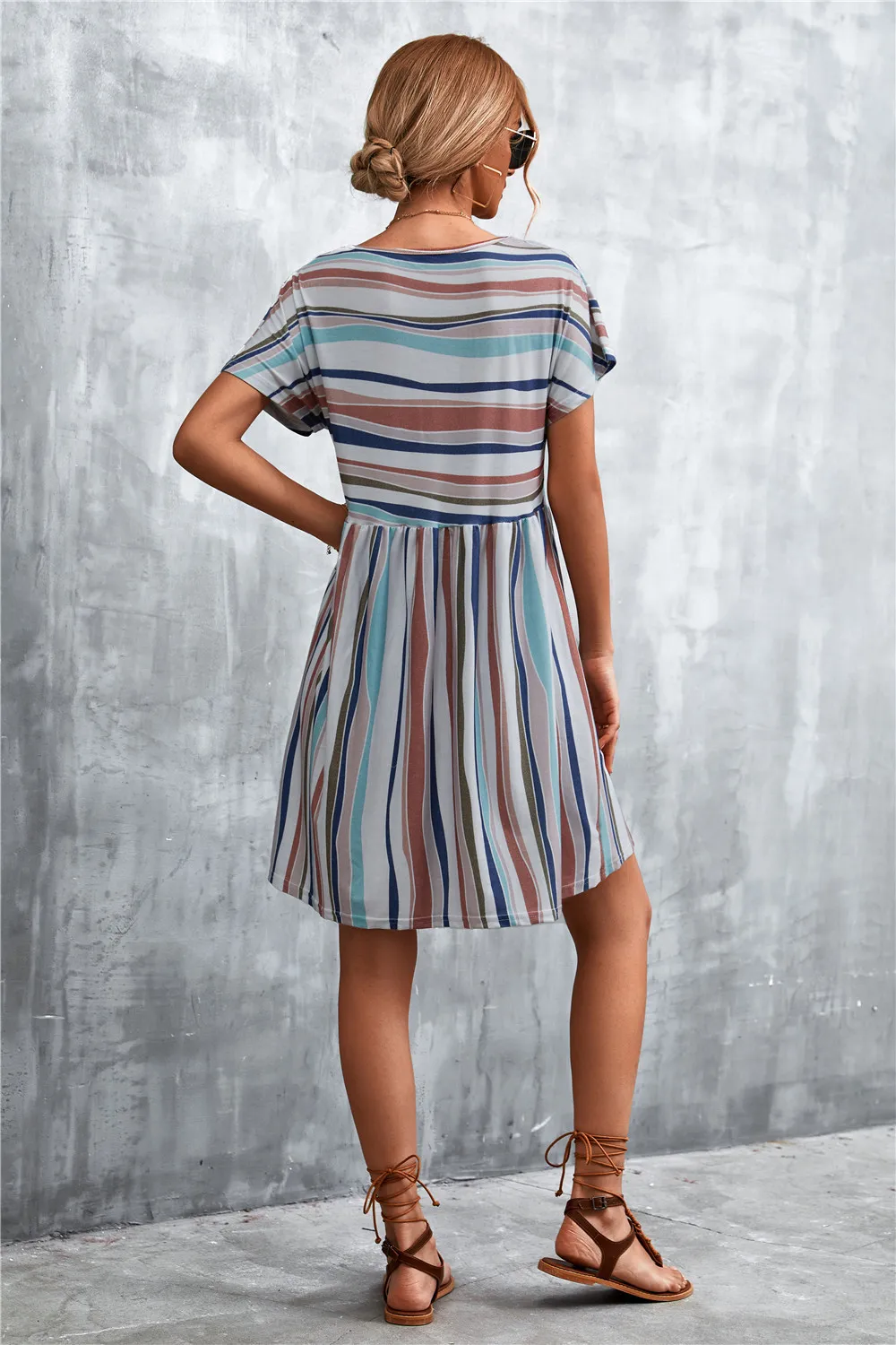 Striped Round Neck Dress, image 15