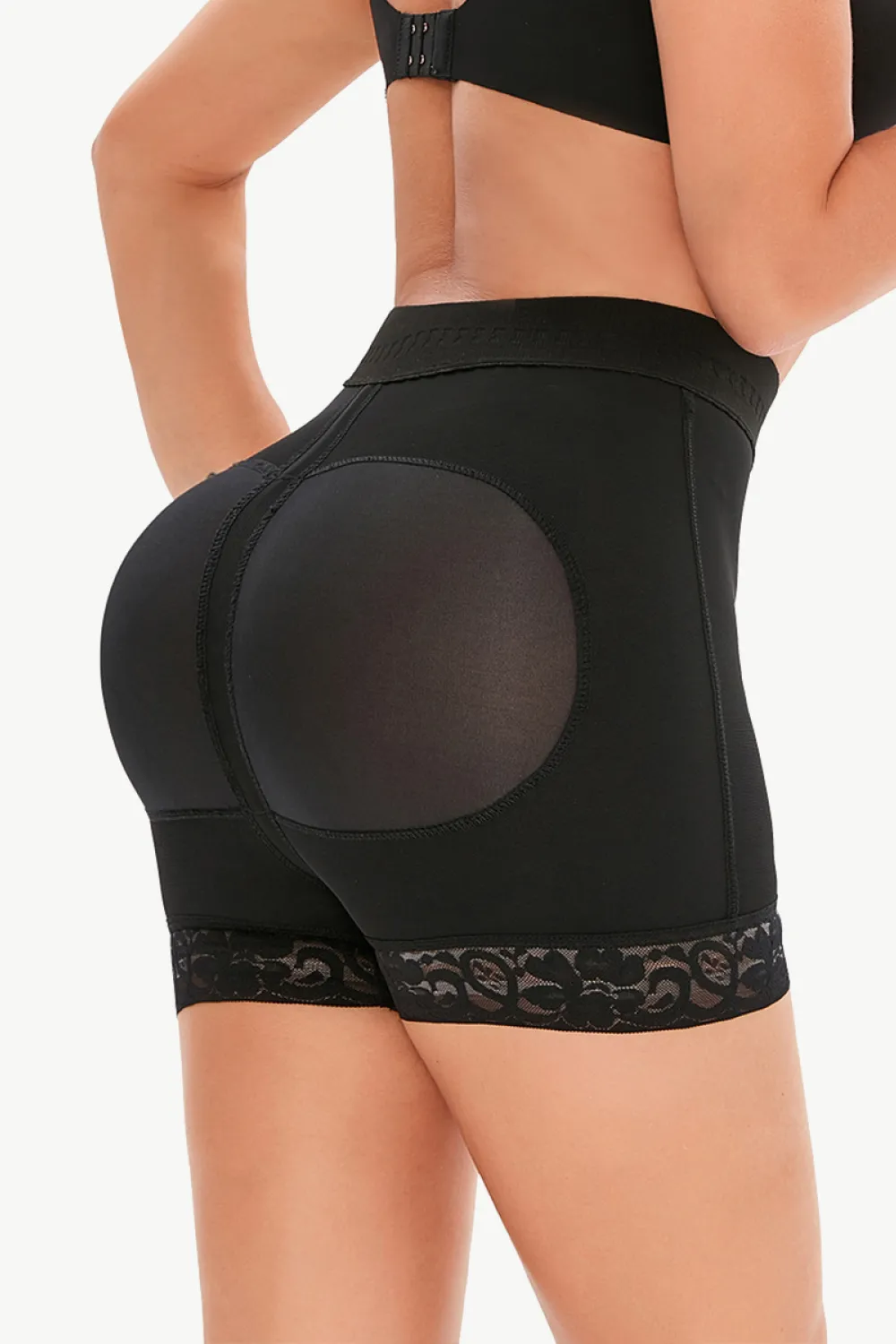 Full Size Pull-On Lace Trim Shaping Shorts, image 3