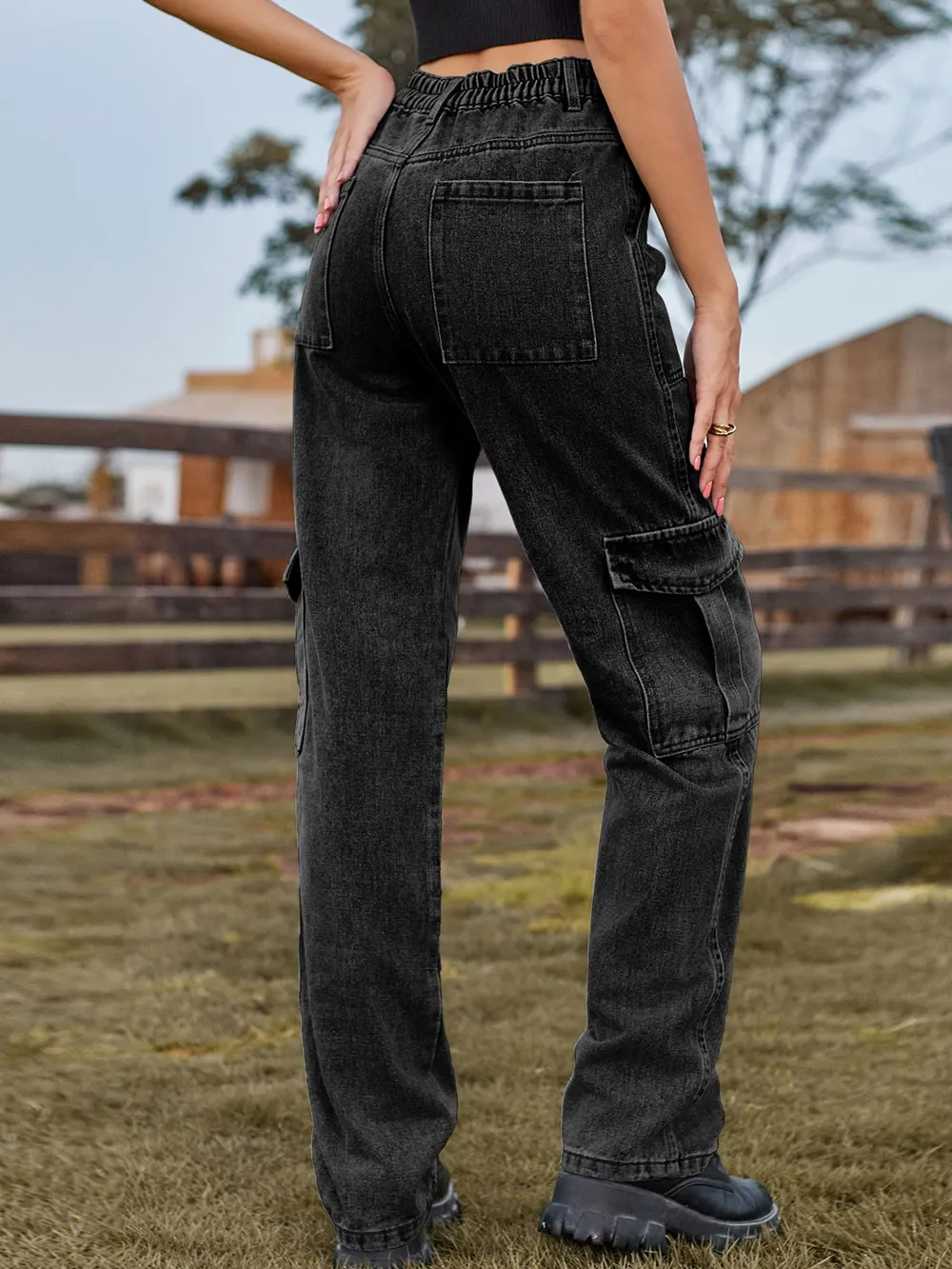 High Waist Cargo Jeans, image 12