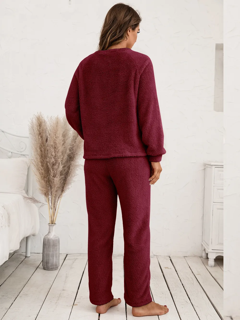 Teddy Long Sleeve Top and Pants Lounge Set, image 22
