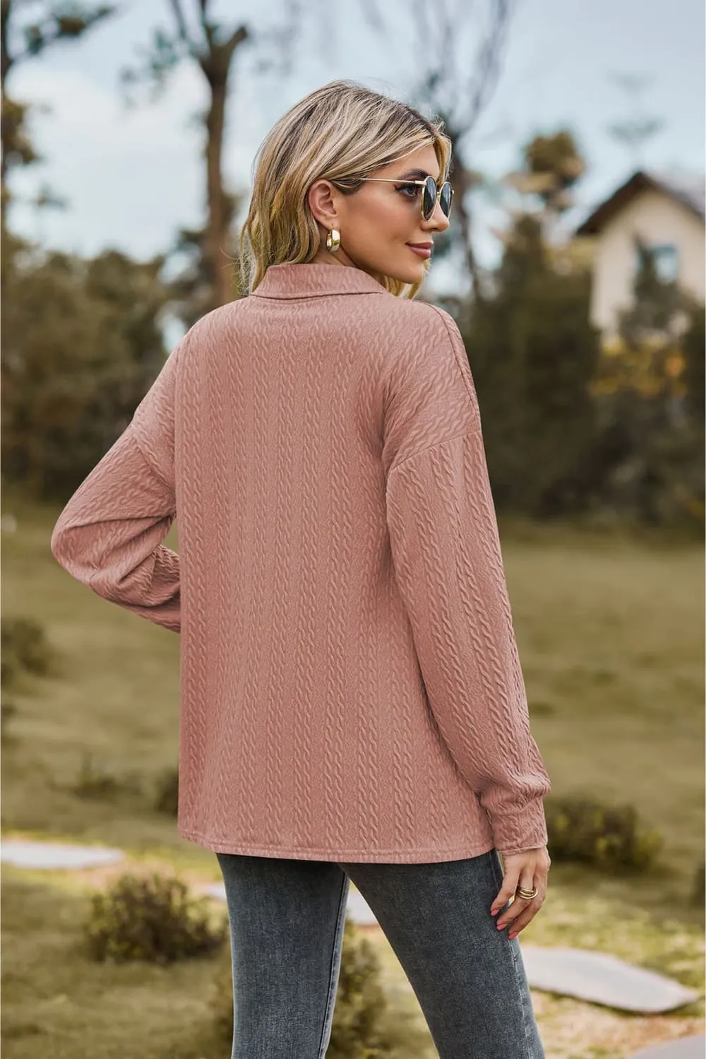 Collared Neck Long Sleeve Blouse, image 13