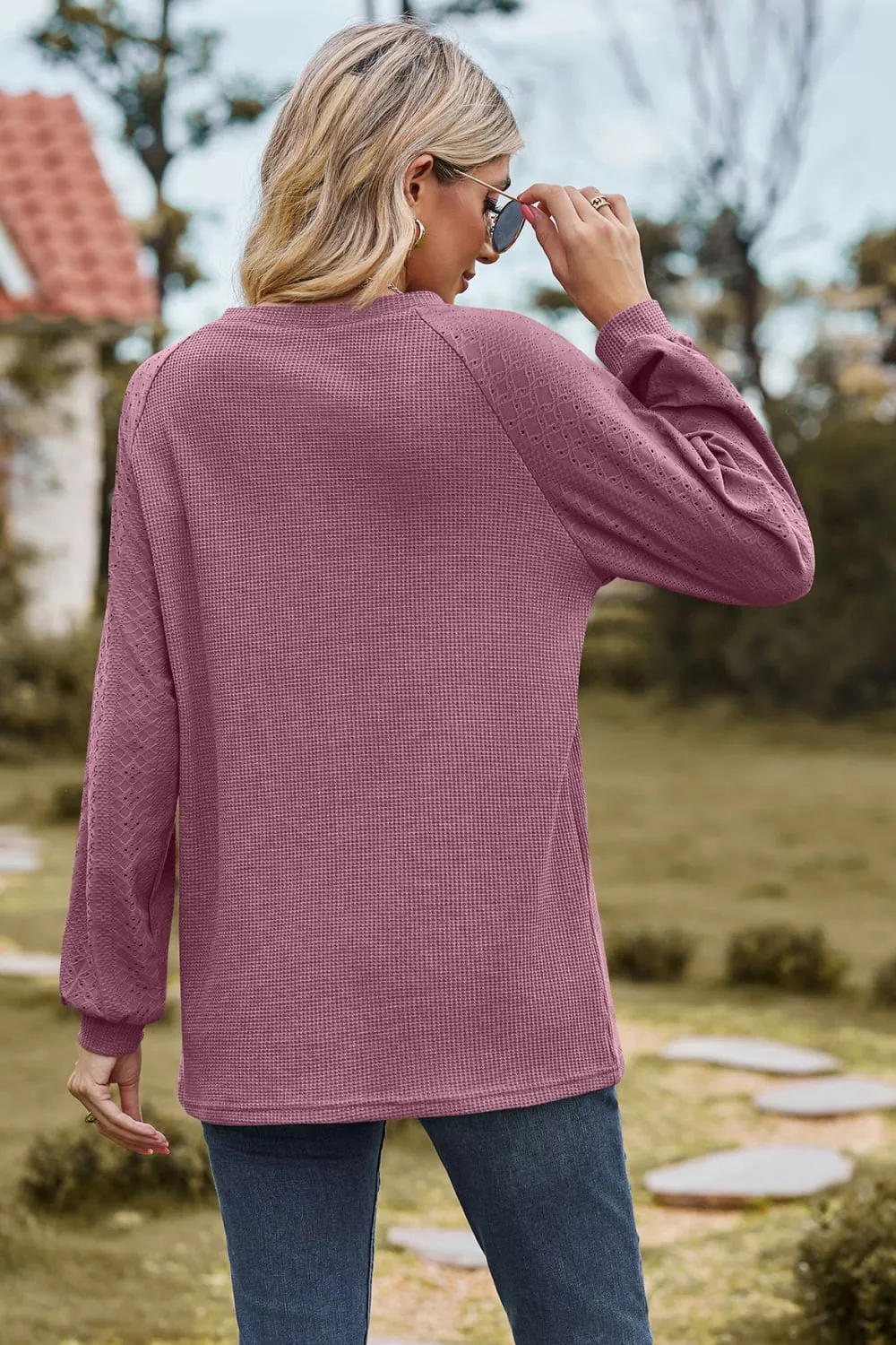 Round Neck Raglan Sleeve Sweatshirt, image 12