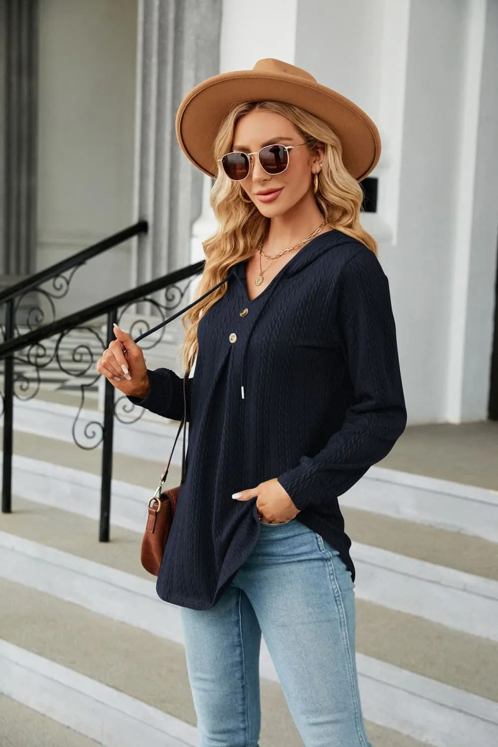 Long Sleeve Hooded Blouse, image 21