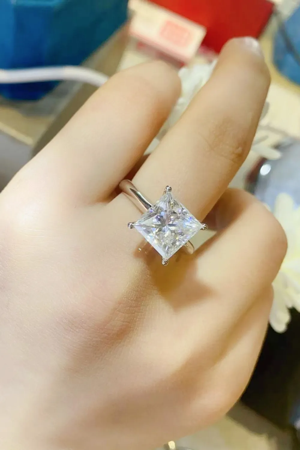 5 Carat Moissanite Solitaire Ring, image 5