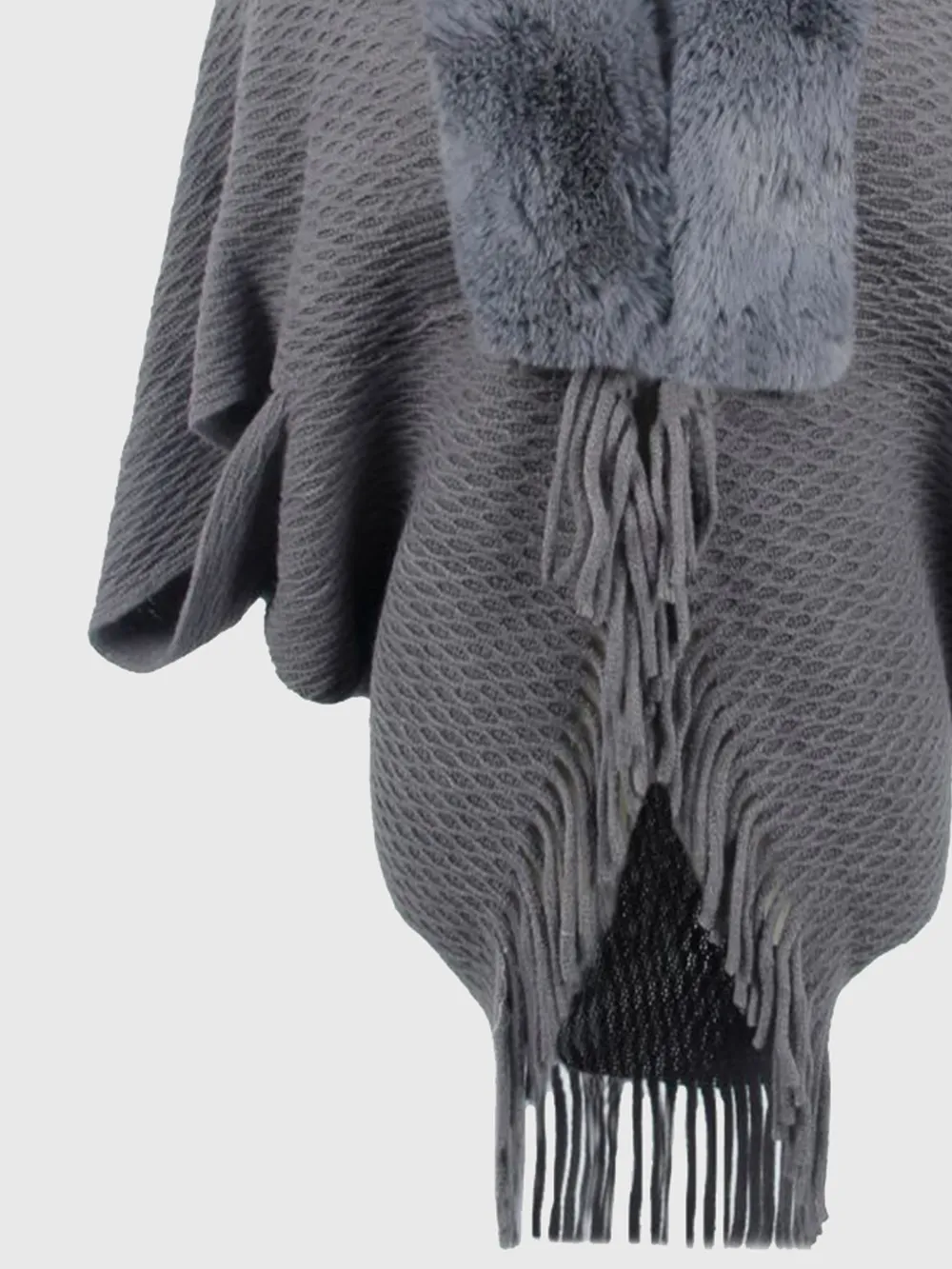 Open Front Fringe Hem Poncho, image 13