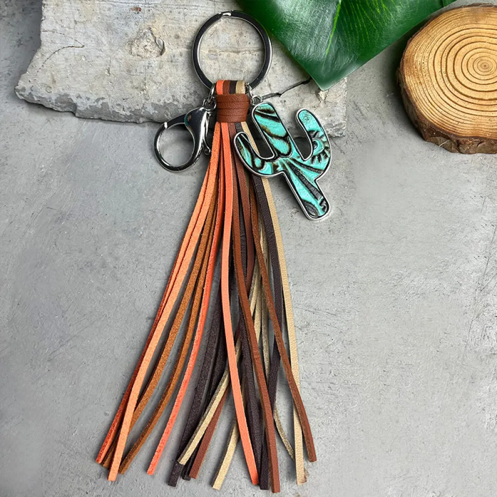 Cactus Keychain with Tassel, image 5