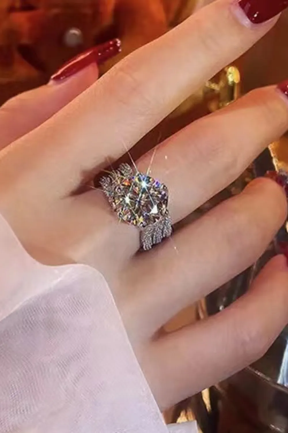 3 Carat Moissanite Three-Layer Ring, image 5