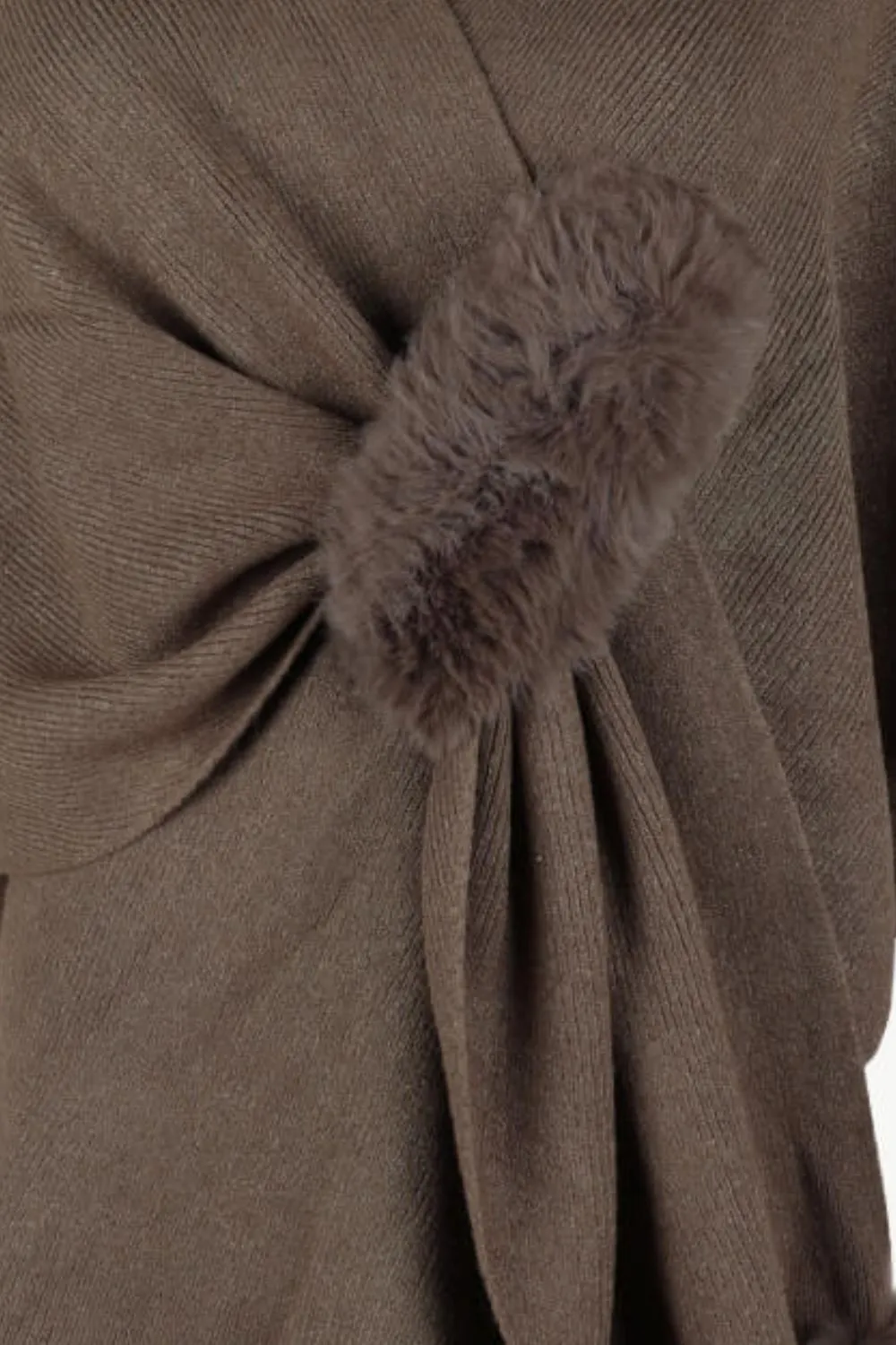Surplice Neck Pom-Pom Trim Poncho, image 7