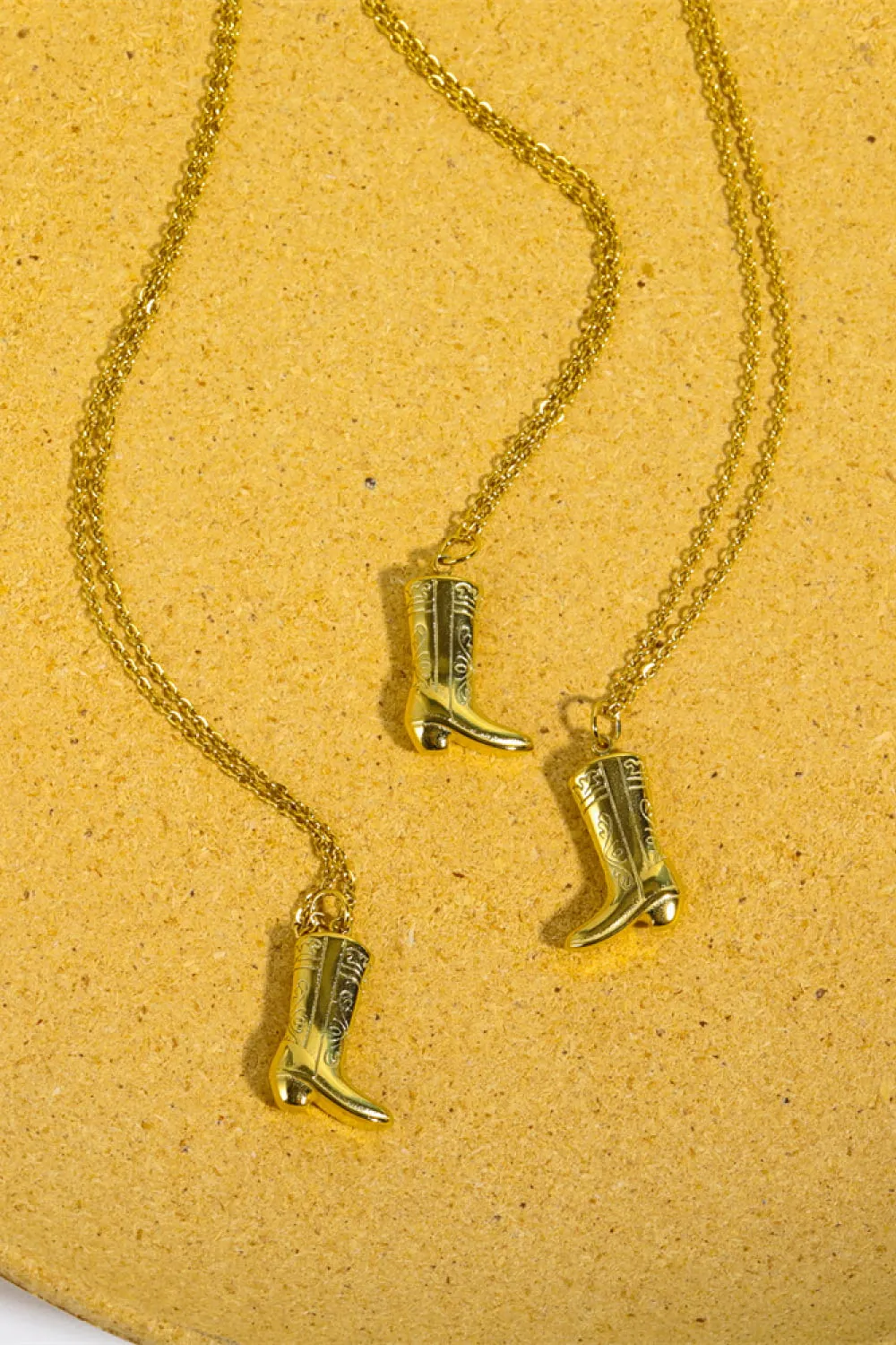 Cowboy Boot Pendant Stainless Steel Necklace, image 8