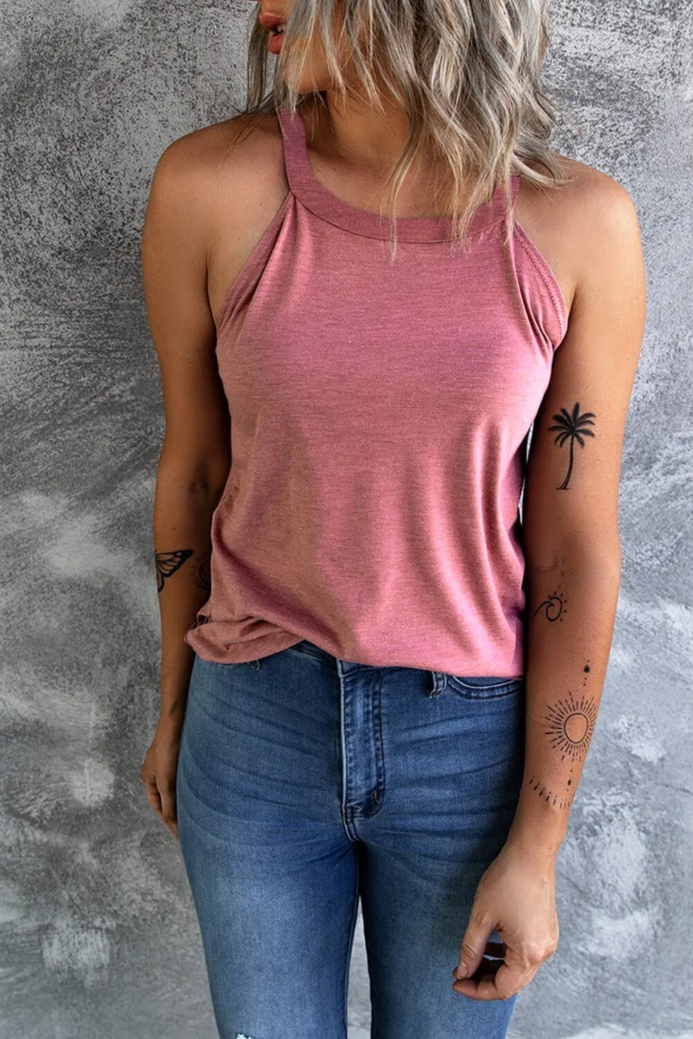 Curved Hem Grecian Tank Top, image 19