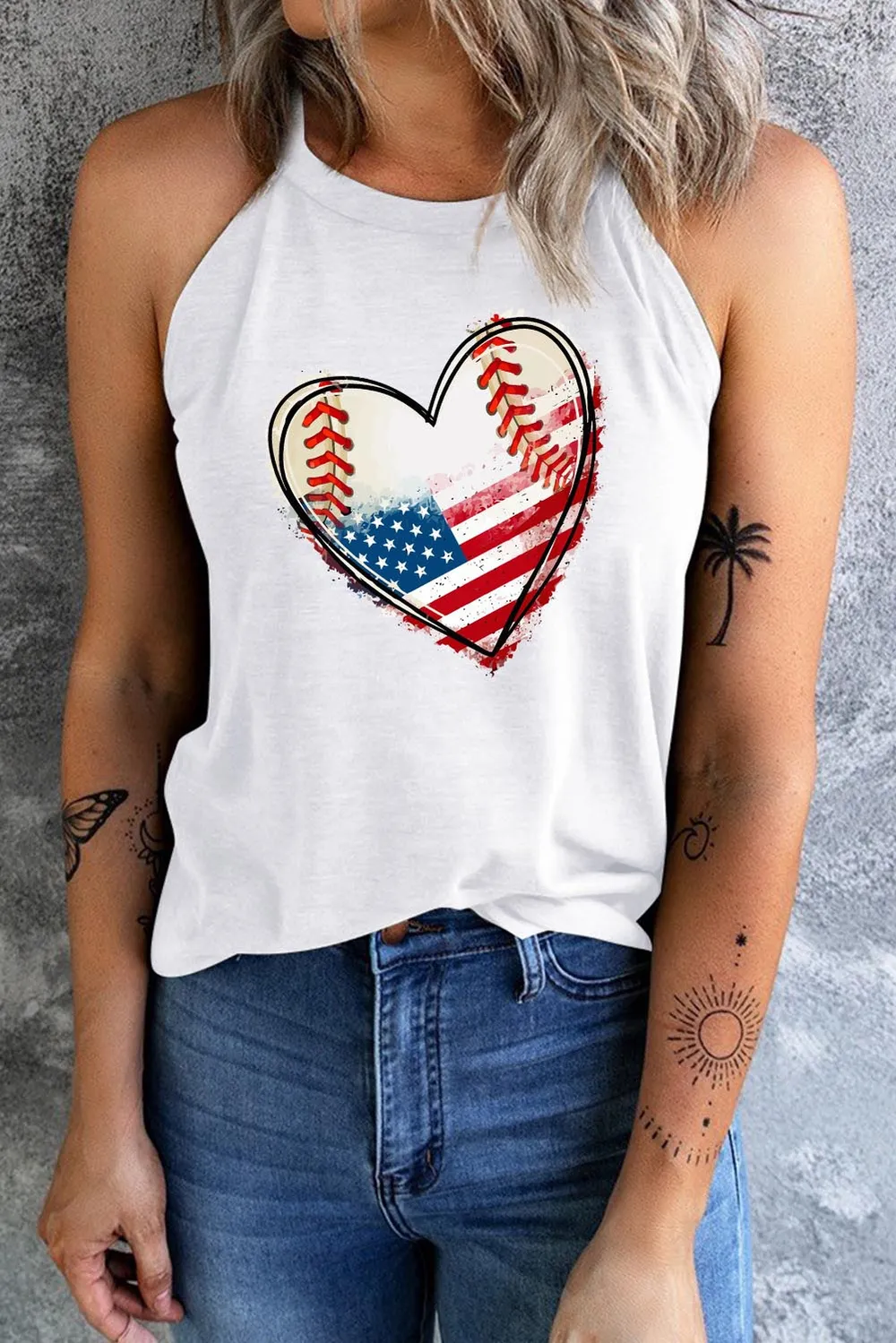 US Flag Heart Graphic Tank, image 5