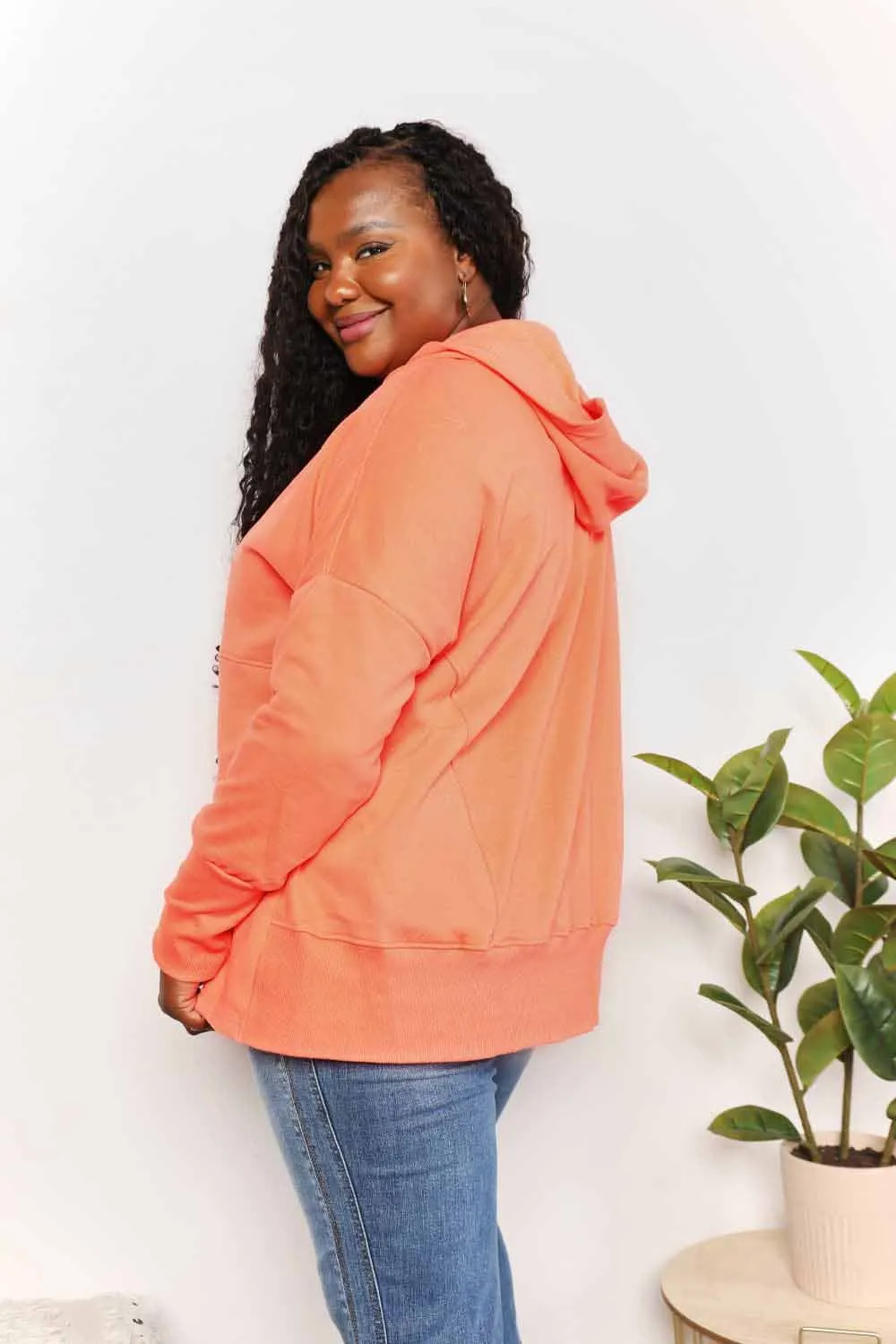 Quarter-Snap Dropped Shoulder Hoodie, image 9