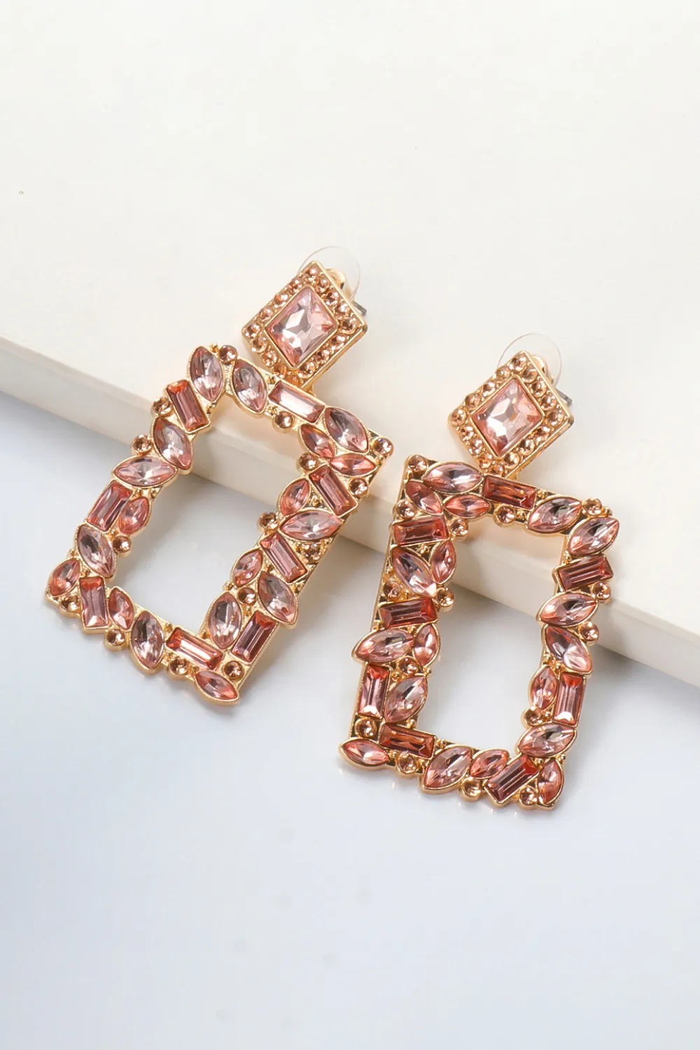 Square Shape Glass Stone Dangle Earrings, image 11