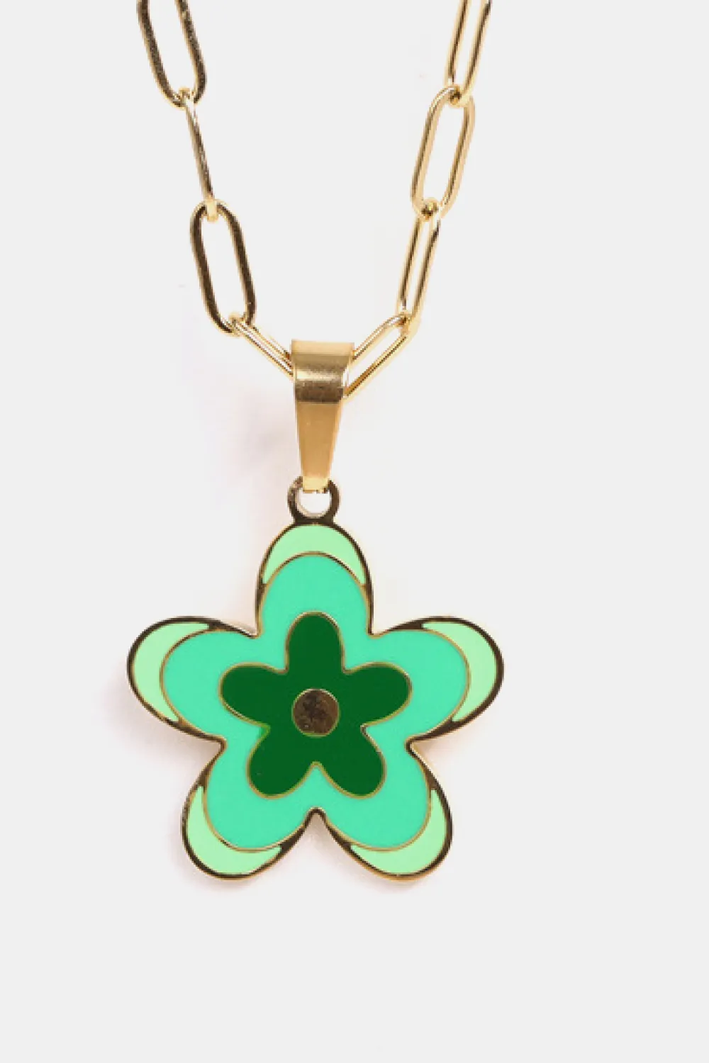Flower Pendant Stainless Steel Necklace, image 8