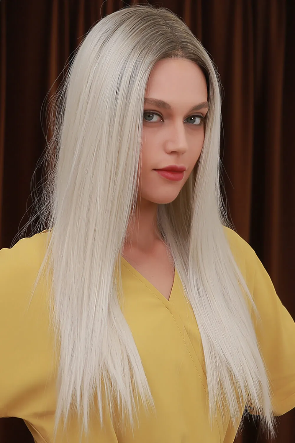 13*2" Lace Front Wigs Synthetic Long Straight 26" Heat Safe 150% Density, image 10