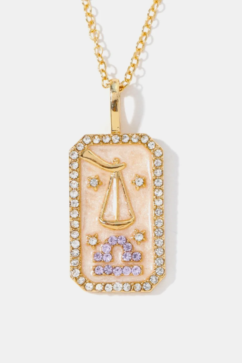 Rhinestone Constellation Pendant Copper Necklace, image 15