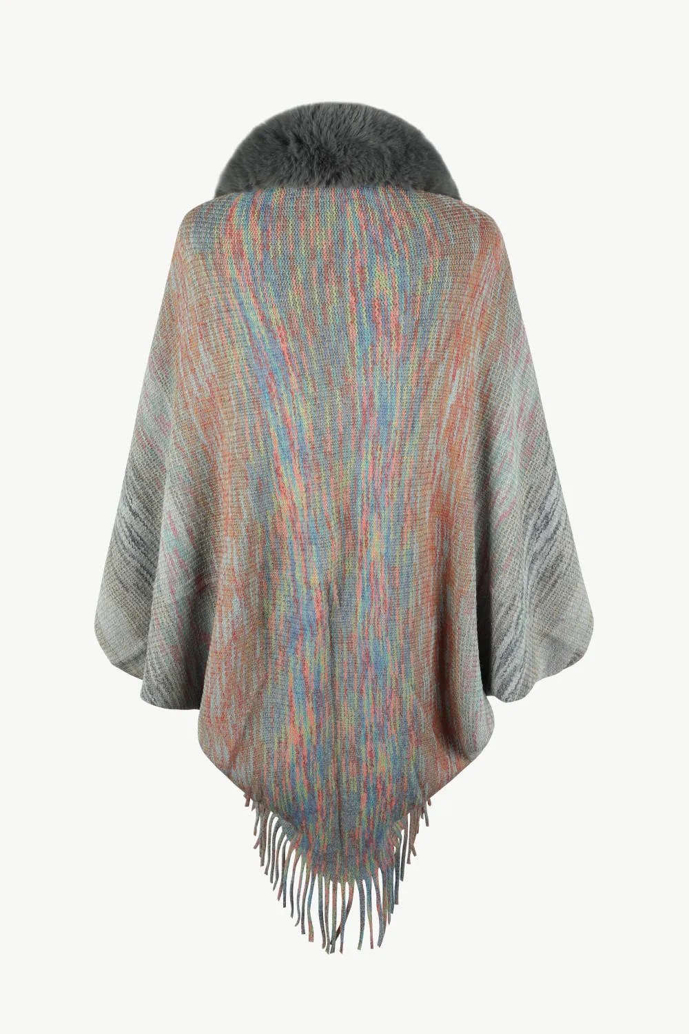 Open Front Fringe Hem Poncho, image 17