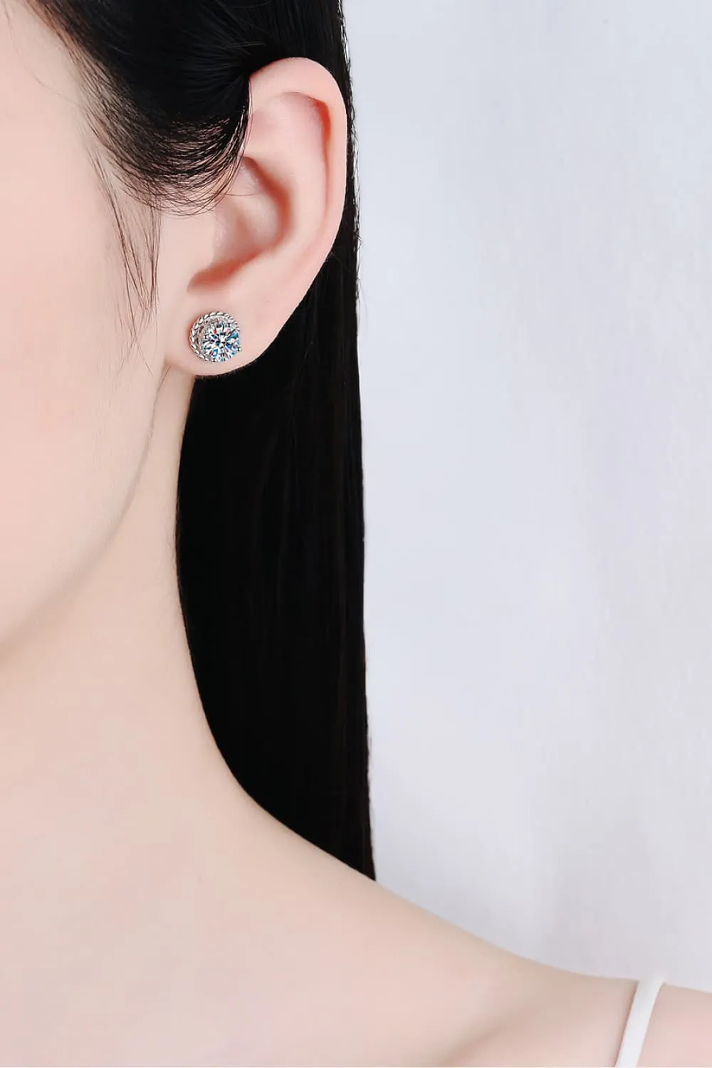 2 Carat Moissanite 925 Sterling Silver Stud Earrings, image 6