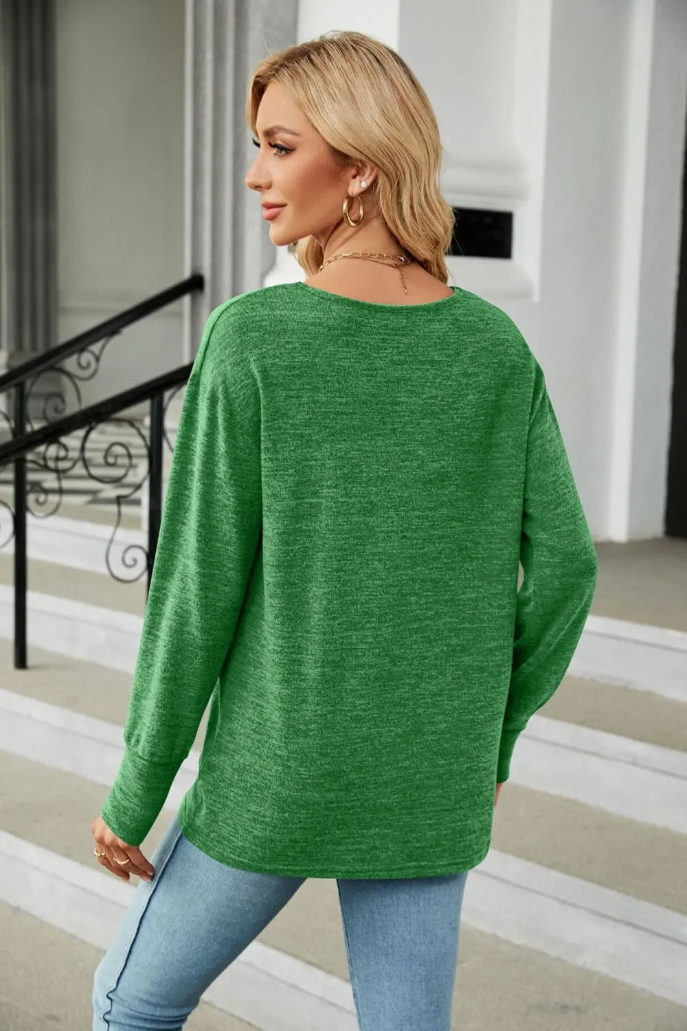 V-Neck Long Sleeve T-Shirt, image 3