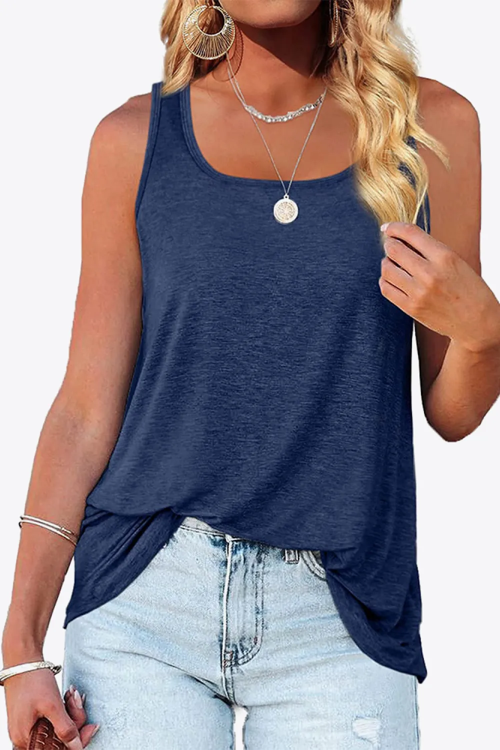 Curved Hem Square Neck Tank, image 12