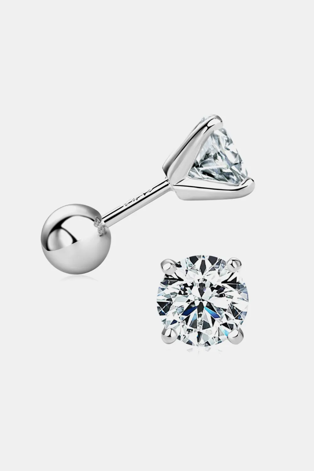 2 Carat Moissanite 925 Sterling Silver Stud Earrings, image 8