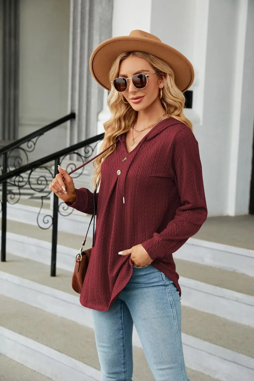 Long Sleeve Hooded Blouse, image 18