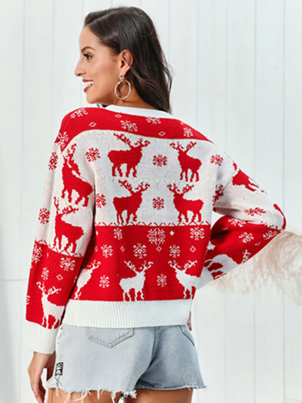 Reindeer Round Neck Sweater, image 2