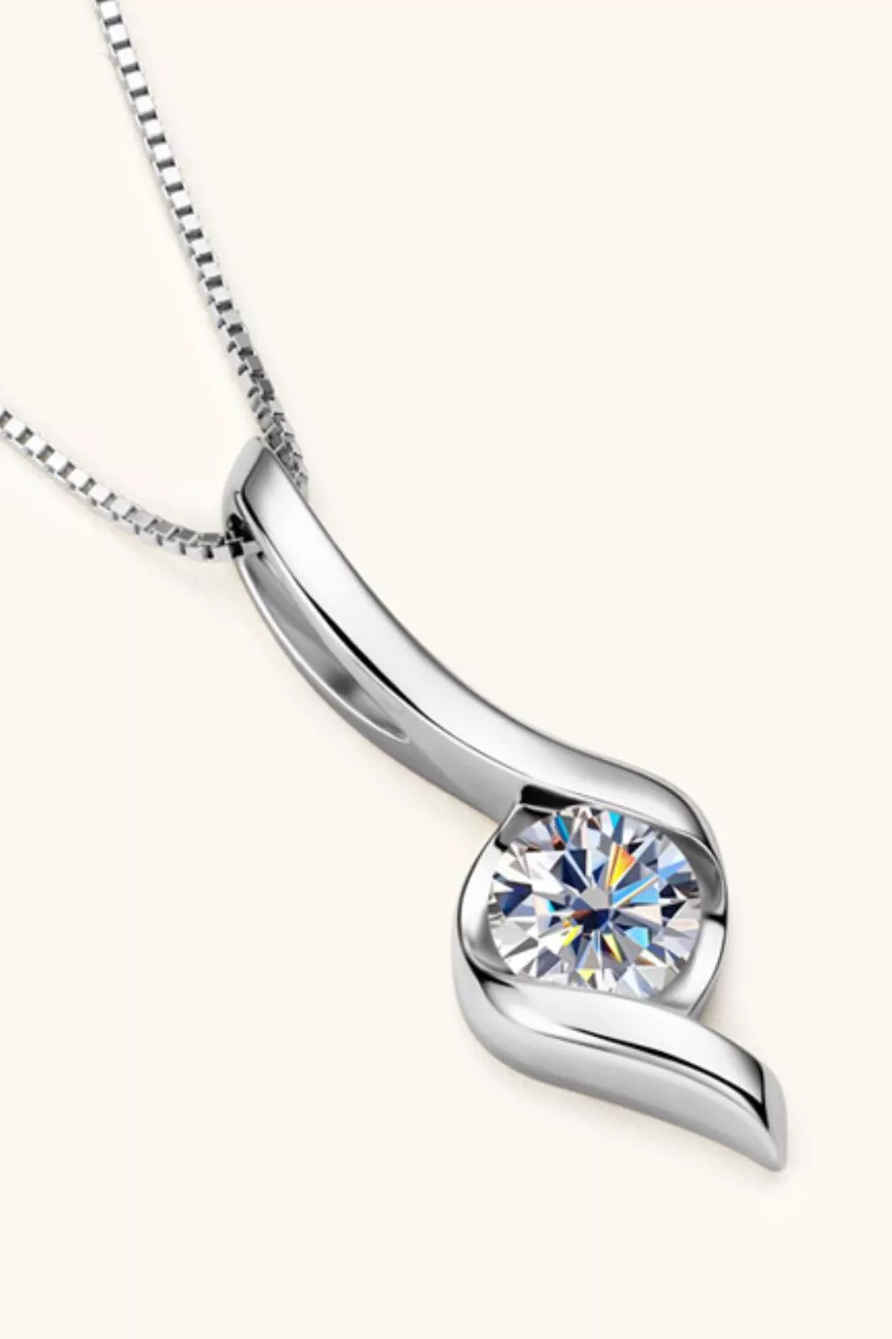 1 Carat Moissanite 925 Sterling Silver Necklace, image 7