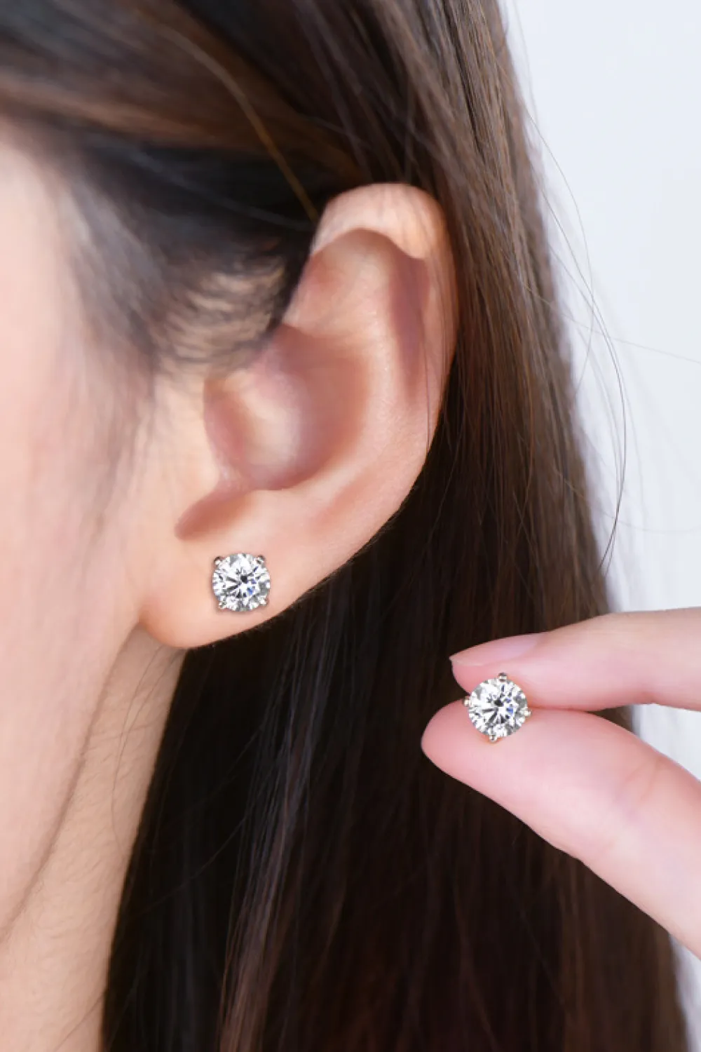 2 Carat Moissanite 925 Sterling Silver Stud Earrings, image 9