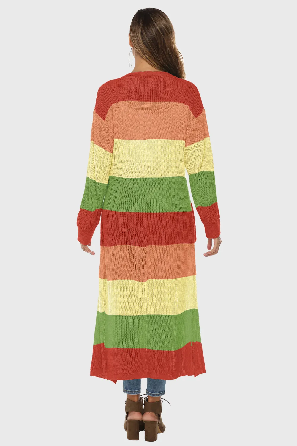 Color Block Long Sleeve Pocketed Cardigan, image 3